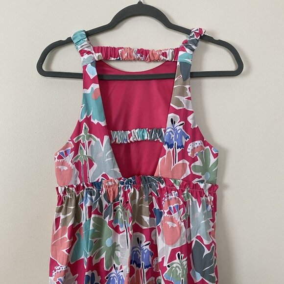 Zara Trafaluc Collection Womens Floral A Line Mini Dress Cut Out Back Size M - Picture 5 of 6